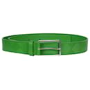 Cintura in pelle con impresso Cintura verde - Bottega Veneta