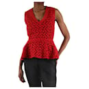 Red floral embroidered lace top - size UK 6 - Maje