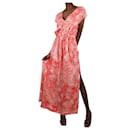 Pink floral printed maxi dress - size UK 8 - Melissa Odabash