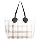 Neutral check canvas tote bag - Burberry