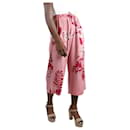 Pantalón culotte mezcla de seda con estampado floral rosa - talla IT 46 - Etro