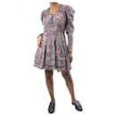 Mehrfarbiges, langärmliges Kleid mit Blumendruck – Größe US 8 - Ulla Johnson