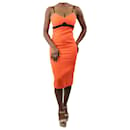 Vestido laranja com tiras recortadas - tamanho UK 12 - Victoria Beckham