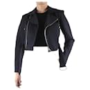 Black metallic logo biker jacket - size S - Y3