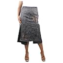 Black embroidered midi skirt  - size UK 14 - Autre Marque