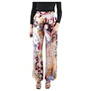 Etro Pink floral light straight-leg trousers - size UK 8