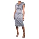 Grey printed dress with belt - size US 10 - Autre Marque