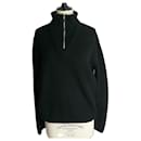 HERMES Trucker-Pullover aus gemischter schwarzer Wolle, sehr guter Zustand TM - Hermès