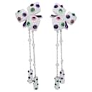 Cartier earrings, “Orchid Caress”, WHITE GOLD, diamants, colored stones.