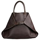 Brown Ai messenger leather bag - Akris