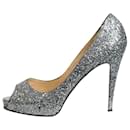 Silver sparkly heeled pumps - size EU 40.5 - Christian Louboutin