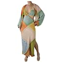 Multicoloured floral patchwork cut-out dress - size XS - Autre Marque