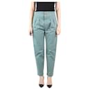Green pleated trousers - size M - Autre Marque