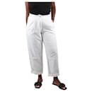White cotton & linen blend trousers - size L - Philosophy Di Alberta Ferretti
