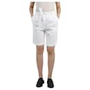 Pantaloncini bianchi a vita alta con cintura - taglia UK 8 - Autre Marque