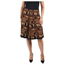 Brown knee length checked skirt - size IT 44 - Prada