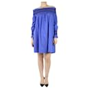 Mini-robe froncée bleue à épaules dénudées - taille UK 10 - Maje