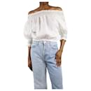 White embroidered detail off-the-shoulder top - size XS - Autre Marque