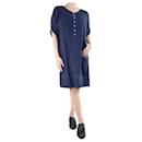 Blue linen button front dress - size IT 46 - Autre Marque