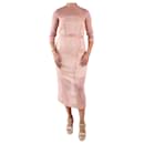Pink organza midi dress with striped midi slip - size UK 10 - Victoria Beckham