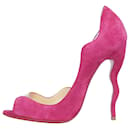 Pink suede peep-toe heels- size EU 39 - Christian Louboutin