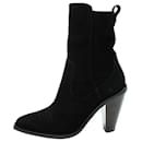 Black Western style suede zip up ankle boots - size EU 39 - Ermanno Scervino