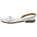Sandálias tipo slingback brancas - tamanho UE 37 - Hermès