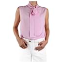 Pink silk sleeveless tie front top - size IT 46 - Miu Miu