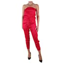 Pink sleeveless elasticated waist jumpsuit - size XS - Autre Marque