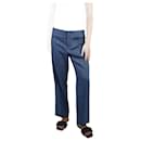 Blue pleated linen trousers - size UK 12 - Isabel Marant Etoile