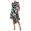 Black floral printed ruffle asymmetric dress - size FR 36 - Andrew GN