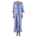 Blue embroidered ruffle maxi dress - size S - Autre Marque