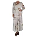 White printed long-sleeve dress - size XS - Autre Marque