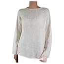 Pull blanc en maille de laine mélangée - taille S - Autre Marque