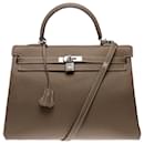Hermes Kelly bag 35 in Etoupe Leather - 101313 - Hermès