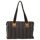 FENDI Sac à bandoulière en toile Pecan Marron Noir Auth yb253 - Fendi