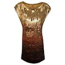 Alice + Olivia  Womens Ombre Gold Brown Bronze Sequin Party Dress UK 10 US 6