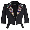 Dolce & Gabbana Embellished Blazer In Black Wool