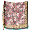 Sciarpa Dolce & Gabbana con stampa floreale barocca in seta multicolore