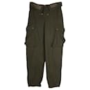 Alexander Mcqueen Vintage Stylized Cargo Pants in Olive Green Cotton