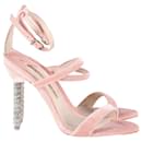 Sophia Webster Rosalind Crystal Heel Ankle Strap Sandals in Pink Velvet  - Sophia webster