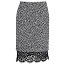Michael Kors Lace Hem Pencil Skirt in Grey Polyester