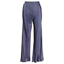 The Row Andres Wide Leg Trousers in Navy Blue Silk - The row