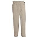 Emporio Armani Straight Cut Trousers in Beige Wool