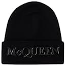 Berretto con logo - Alexander Mcqueen - Cashmere - Nero