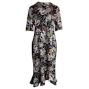 Erdem Lucy Midi Dress in Floral Print Polyester