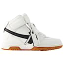 Out Of Office Mid Top Sneakers - Off White - Leather - White/Black