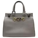 Gucci Small Zumi Top Handle Bag in Grey Leather