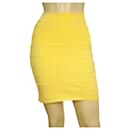 NTW BALMAIN Above knee mini bandage stretch hip hugger yellow skirt  Sz 36 - Balmain