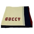 GUCCI GUCCI MULTICOLOUR SHAWL WITH A LOGO AND 'WEB' STRIPES - Gucci